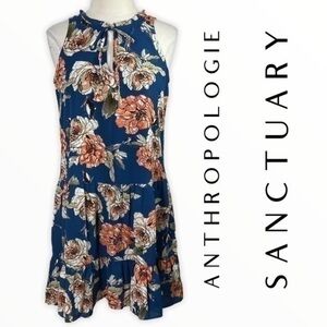 Anthropologie Sanctuary blue floral swing dress